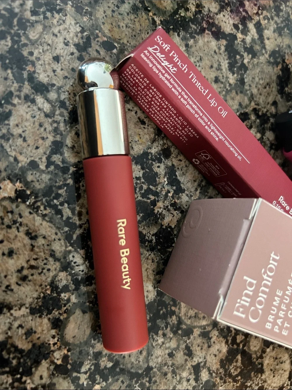 Rare Beauty Find Comfort Body & Hair Mist with Tinted Lip Oil — Pink Packaging